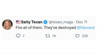 Social media users react as hundreds of Harvard faculties signed petition against Gay's removal (Image via X / @texan_maga)